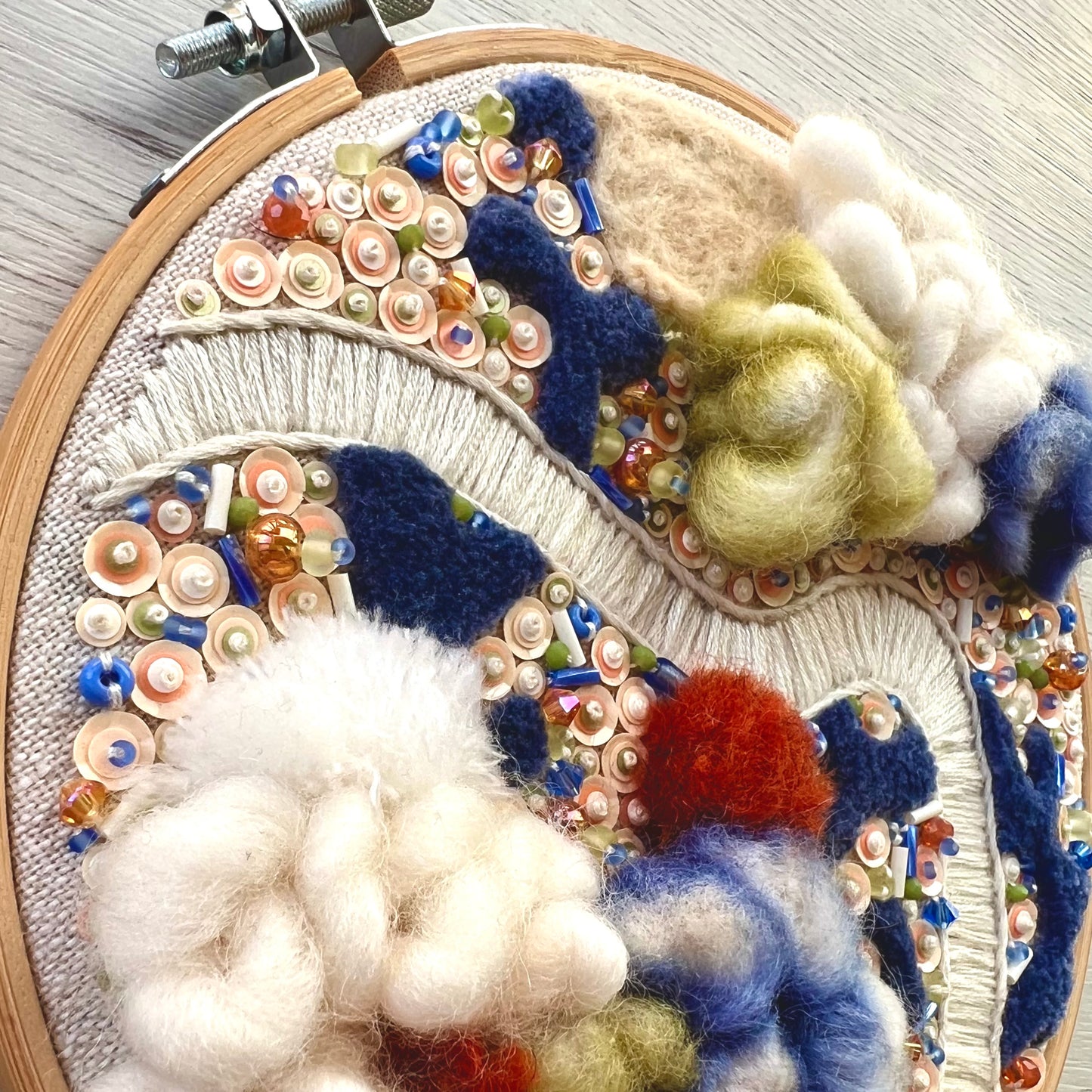 Azure Echoes in Peach