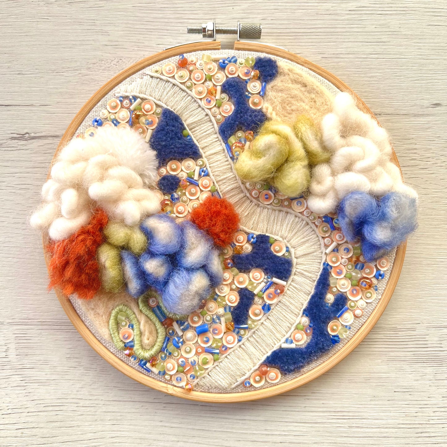 Azure Echoes in Peach