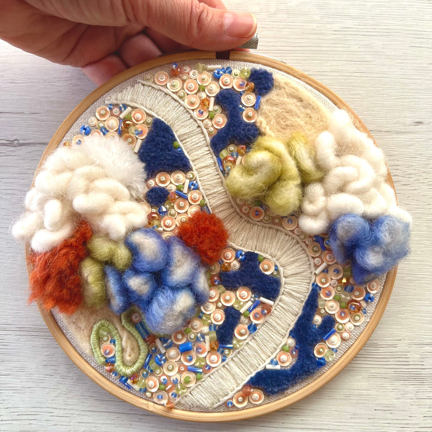 Azure Echoes in Peach